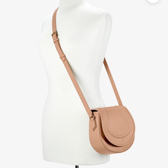 Gigi New York Jenni Saddle Bag in cappuccino Italian calfskin leather - Picture 4 of 12